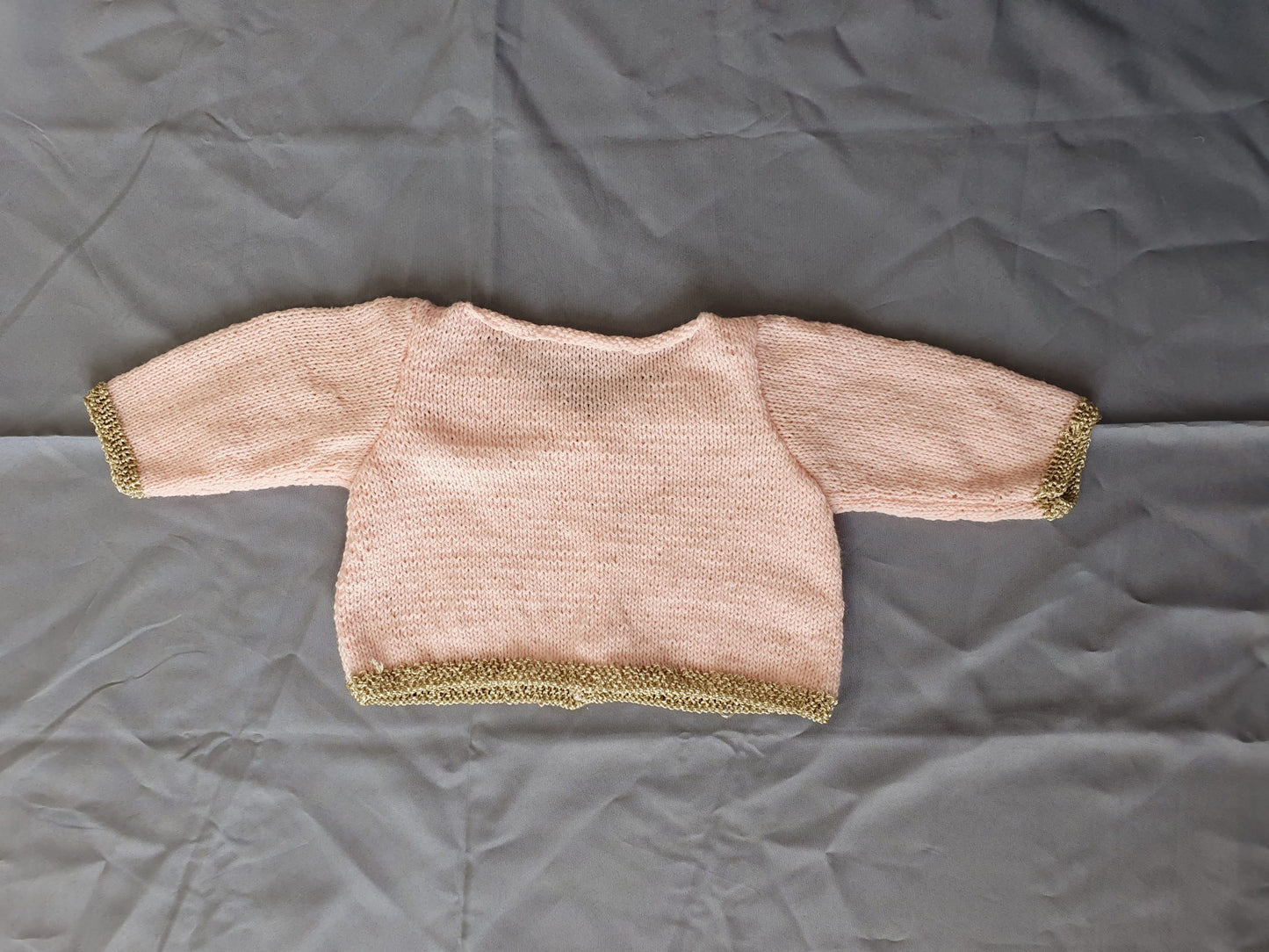 Gilet rose et sa touche de dorée - 6 mois