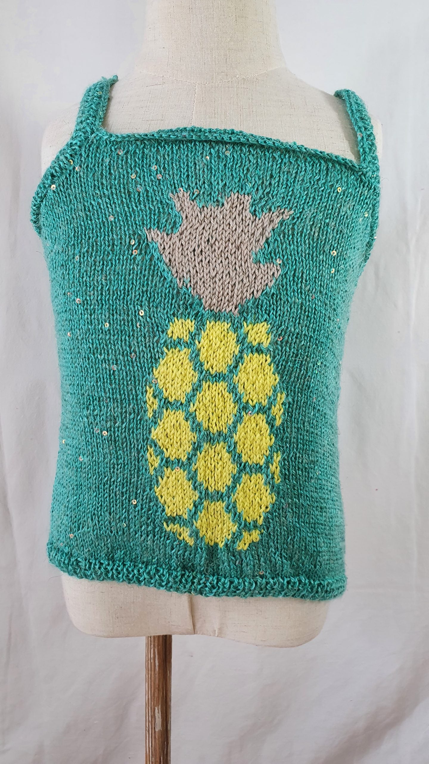 Débardeur vert avec son ananas - 6 ans