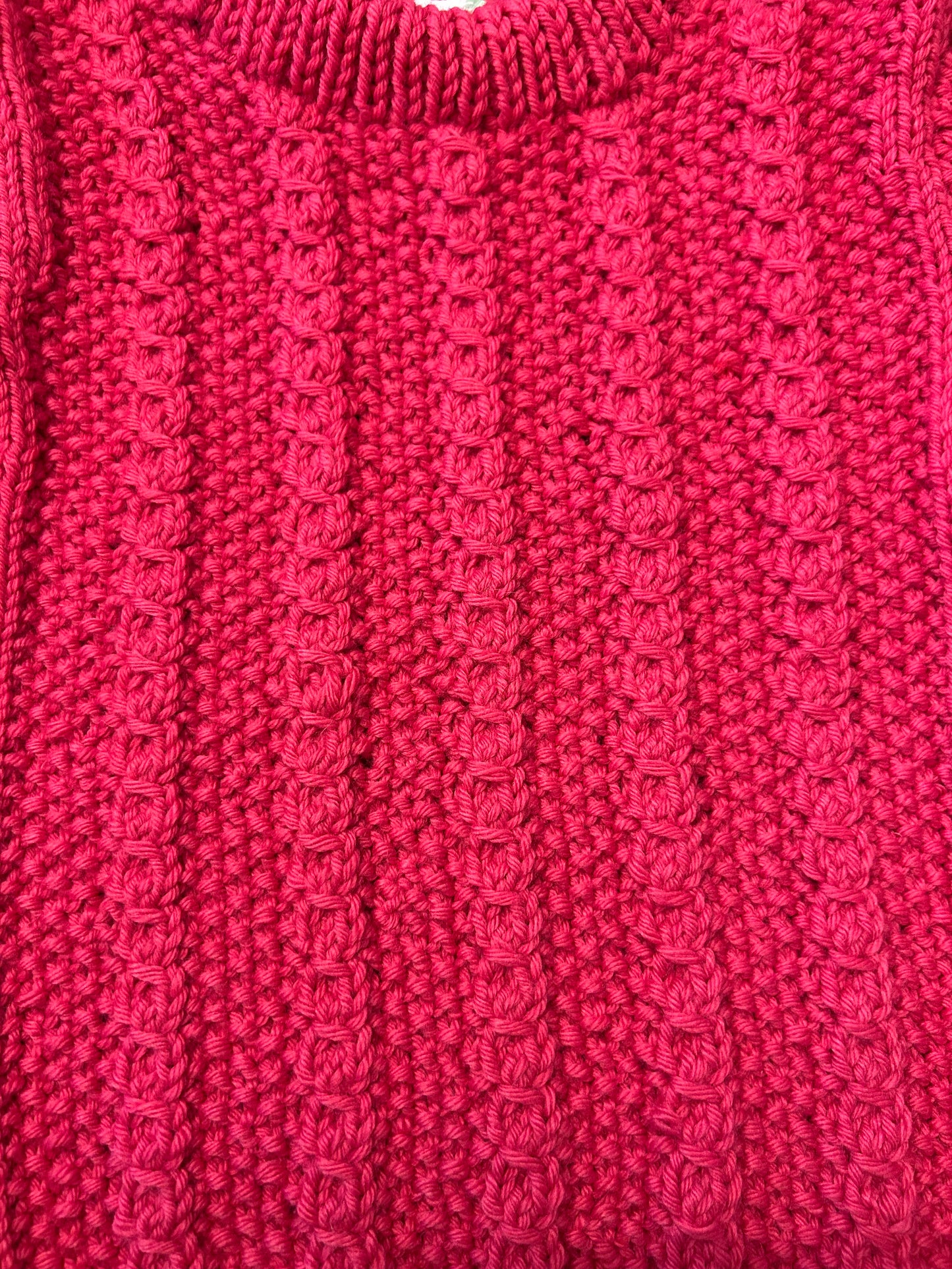 Pull à torsade de couleur rose - 3 ans