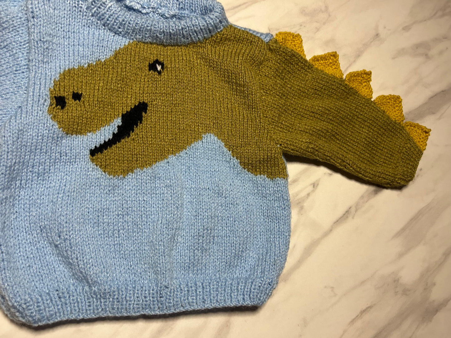 Pull Dinosaure bleu - 18 mois