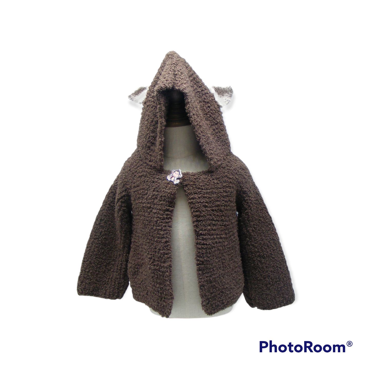 Veste marron à capuche avec des oreilles - 12 mois