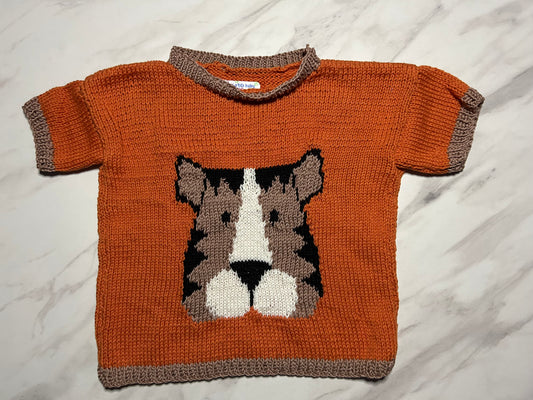 T-shirt orange à motif tigre – 4 ans