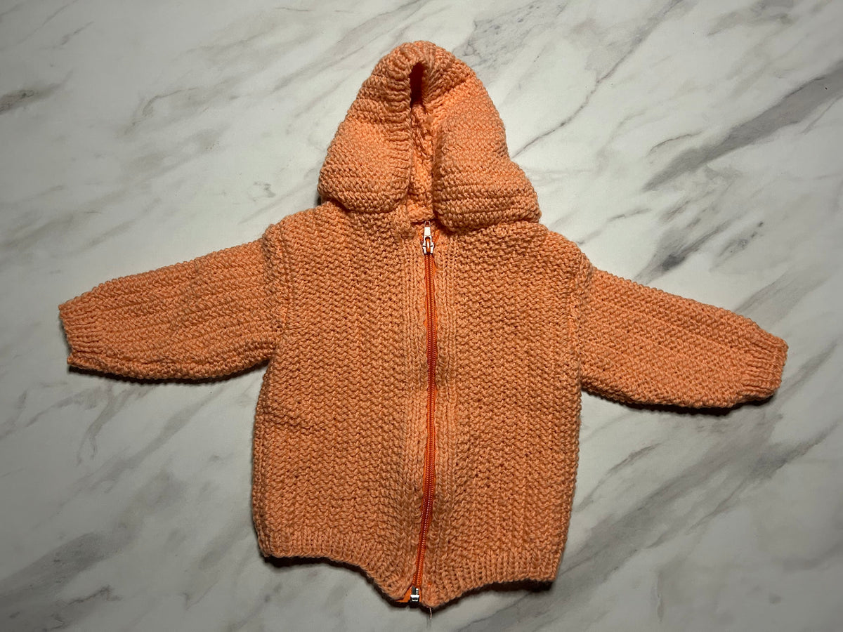 Gilet à capuche zippé couleur abricot - 3 mois (Copie)