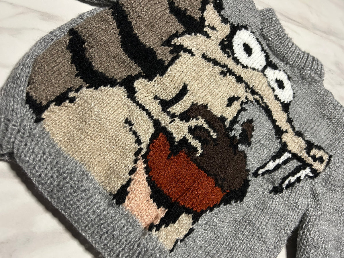 Pull gris à motif écureuil- 18 mois