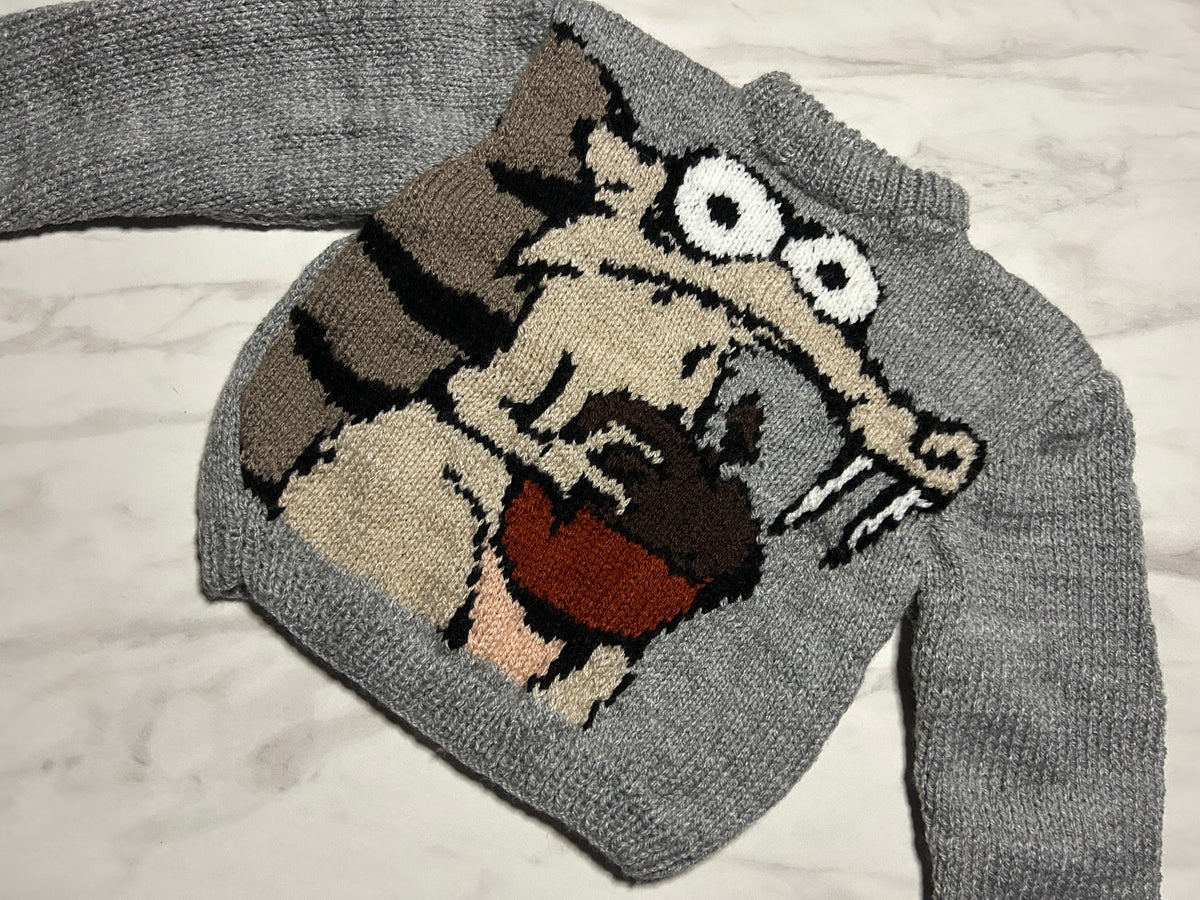 Pull gris à motif écureuil- 18 mois