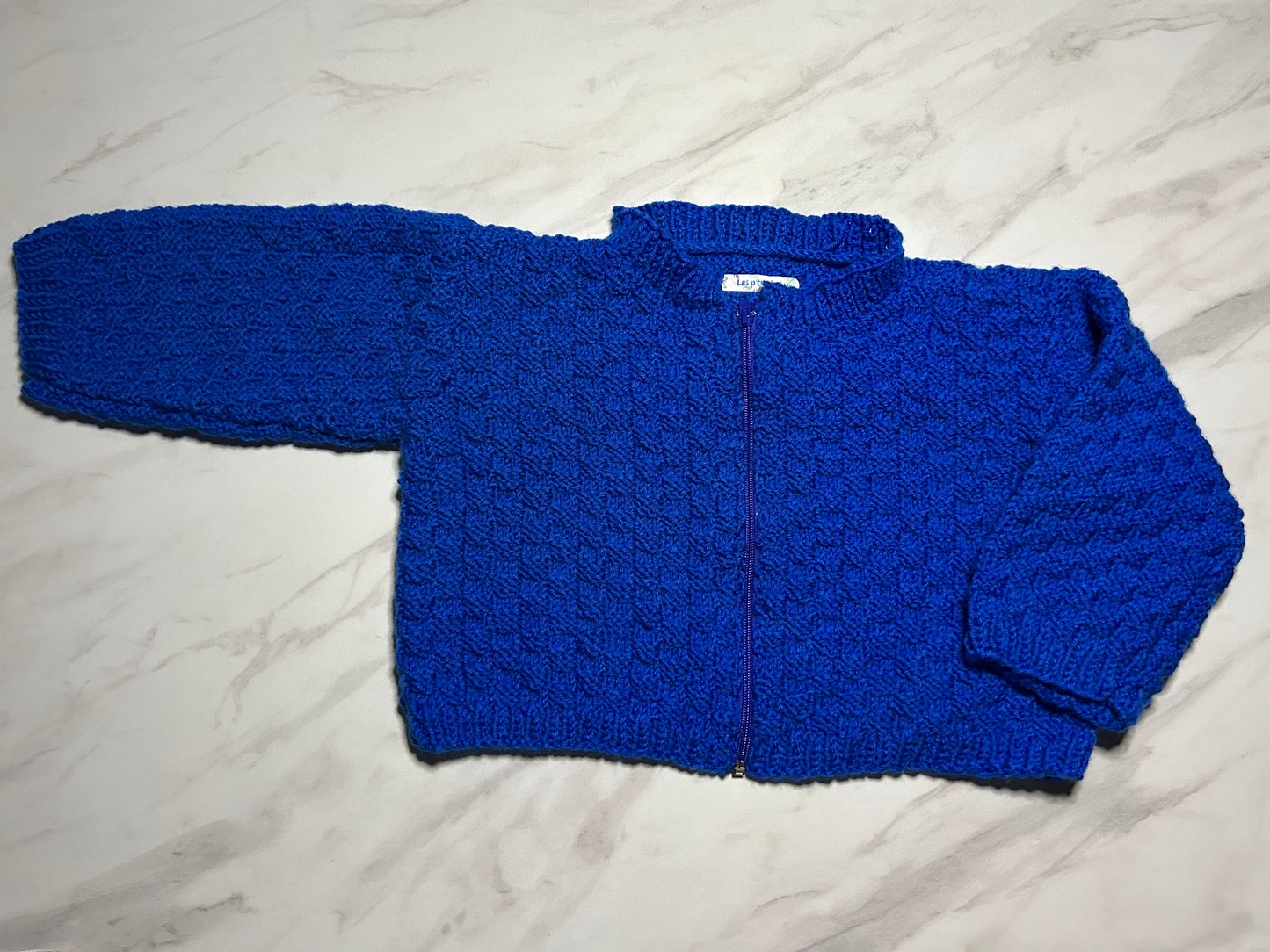 Gilet zippé bleu royal- 24 mois