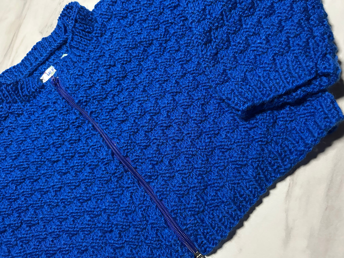 Gilet zippé bleu royal- 24 mois