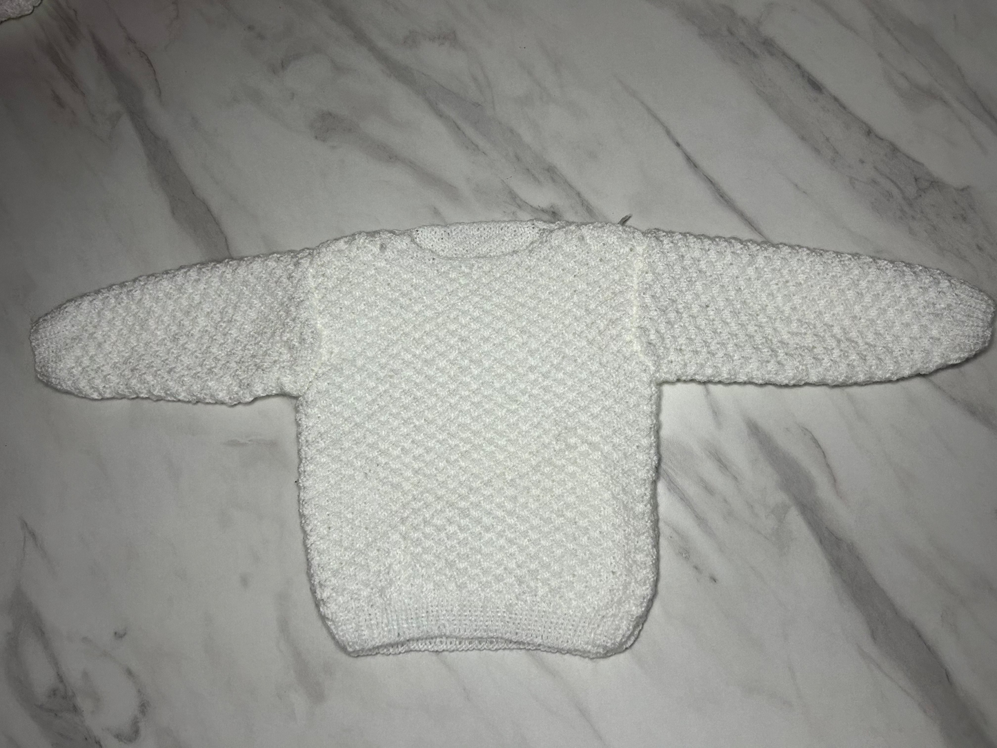 Pull blanc tricoté - 12 mois