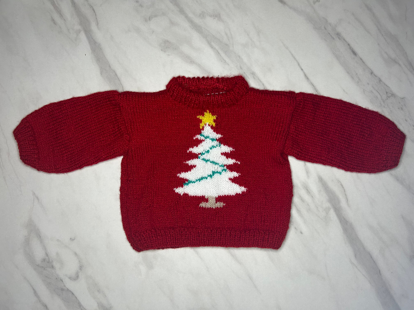 Pull de Noël rouge - 12 mois