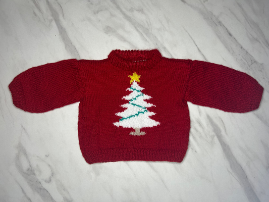 Pull de Noël rouge - 12 mois