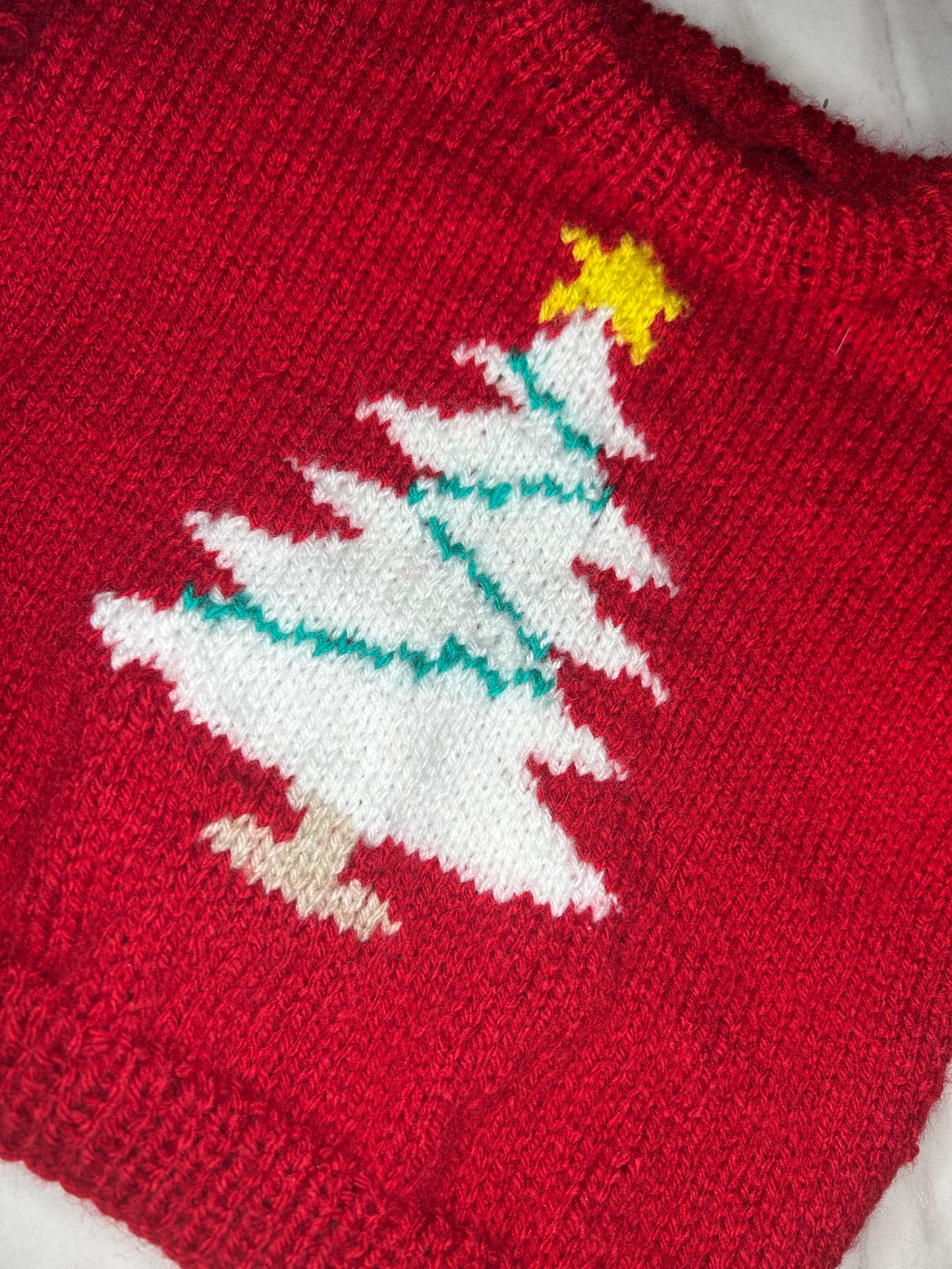 Pull de Noël rouge - 12 mois