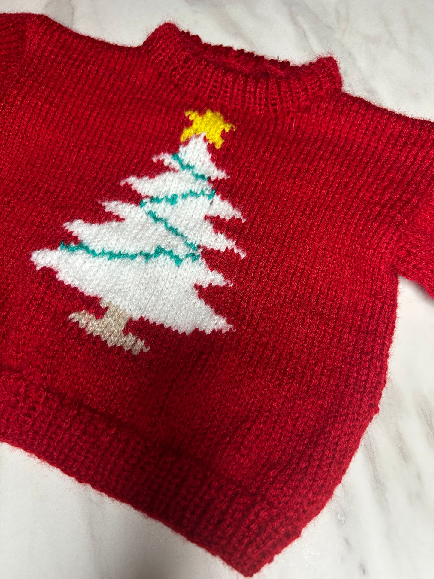 Pull de Noël rouge - 12 mois