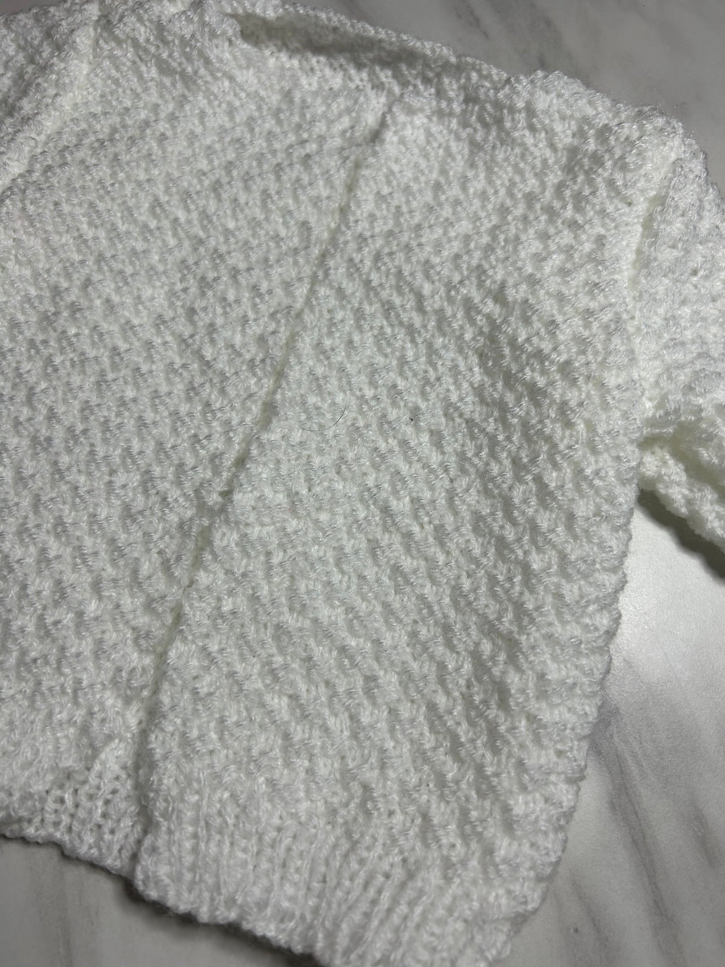 Gilet maille douce blanc - 12 mois