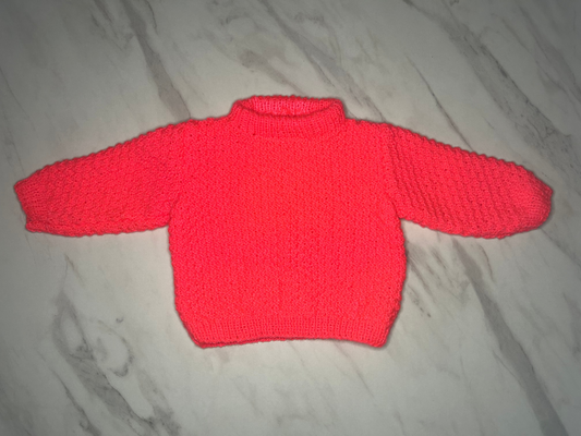 Pull Orange fluo- 12 mois