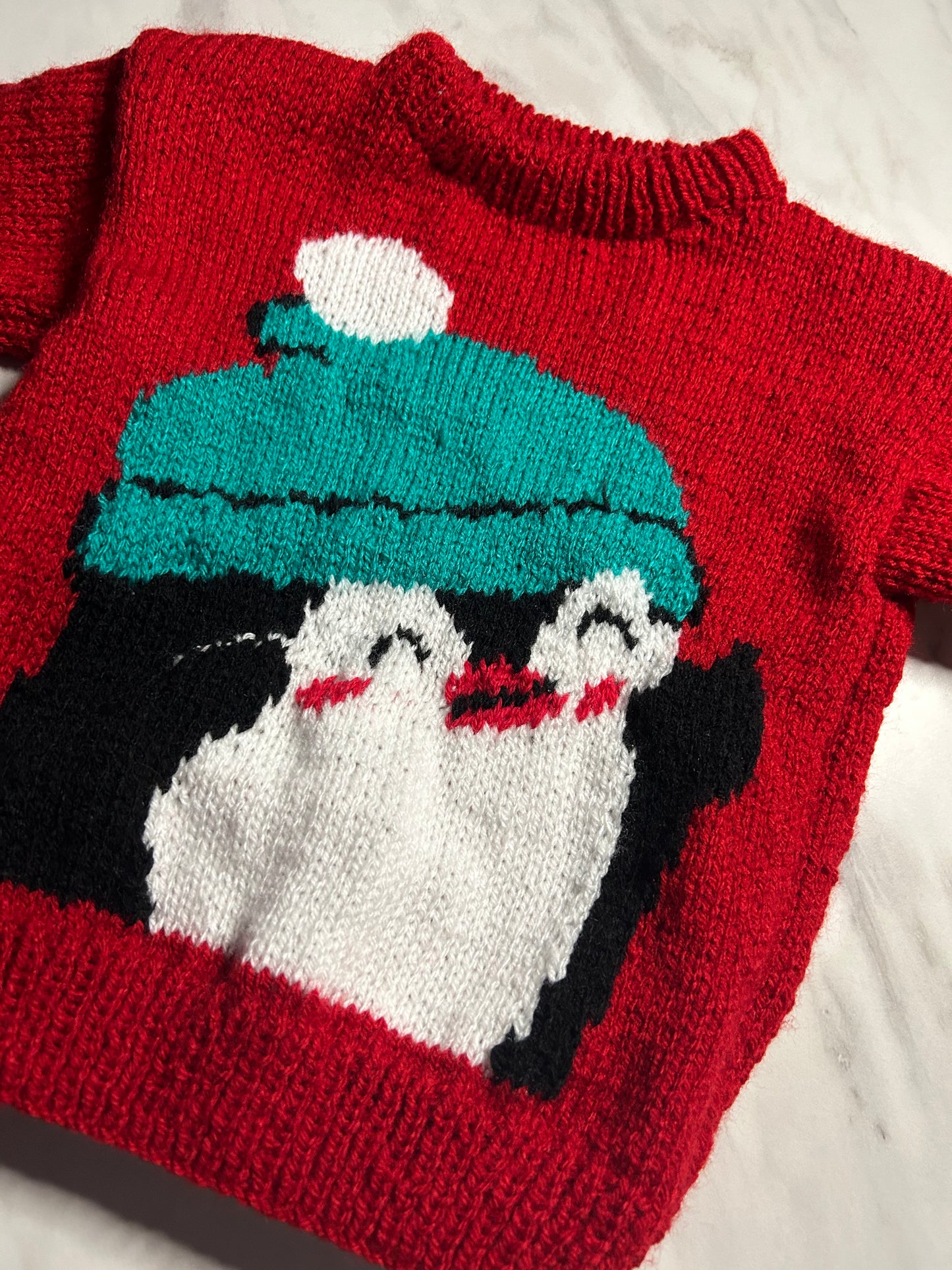 Pull Pingouin rouge - 4 ans