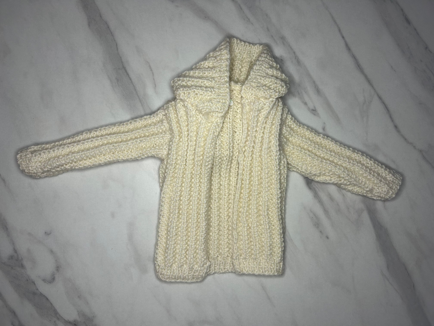 Gilet à capuche blanc - 3 mois