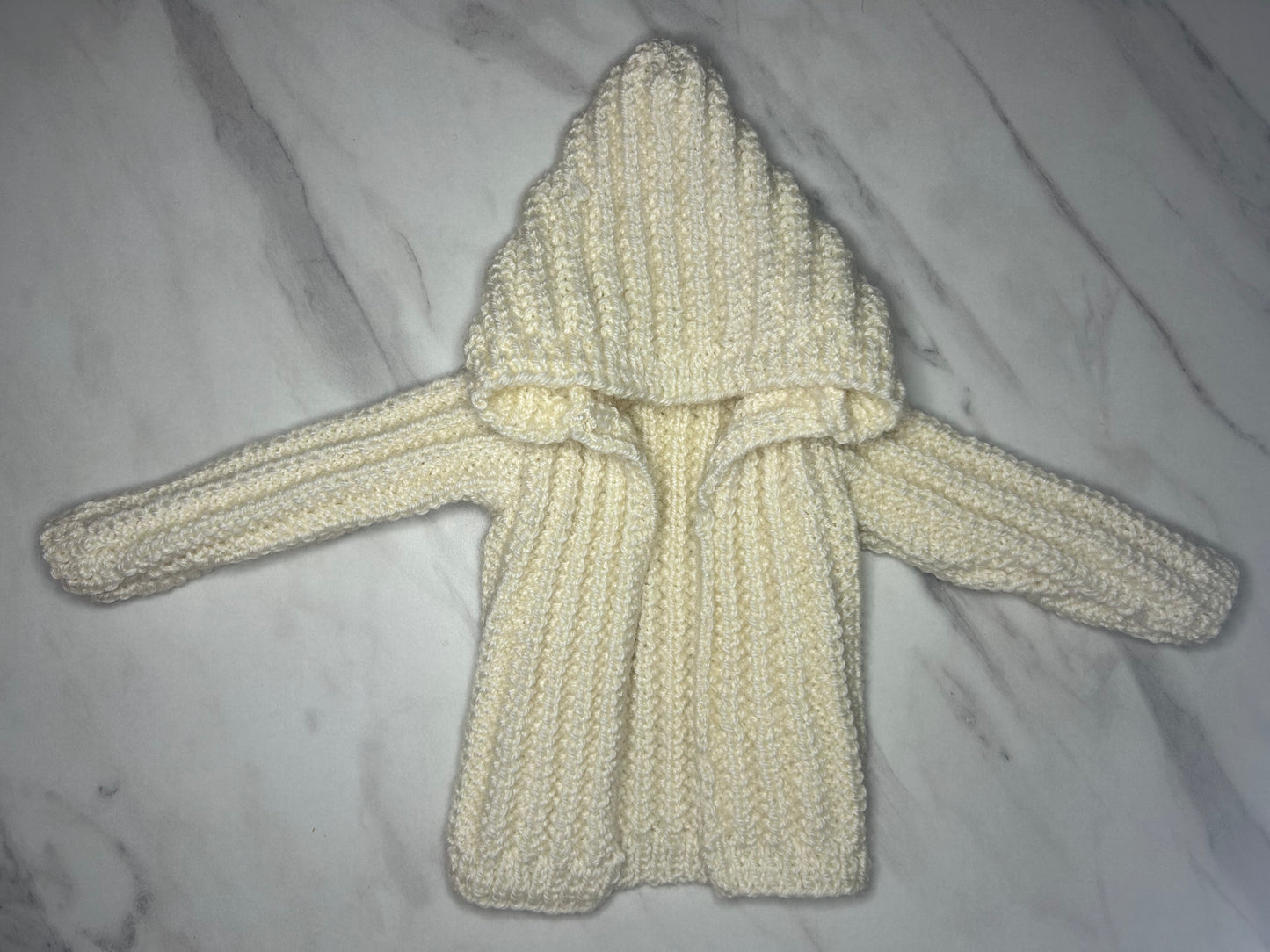 Gilet à capuche blanc - 3 mois