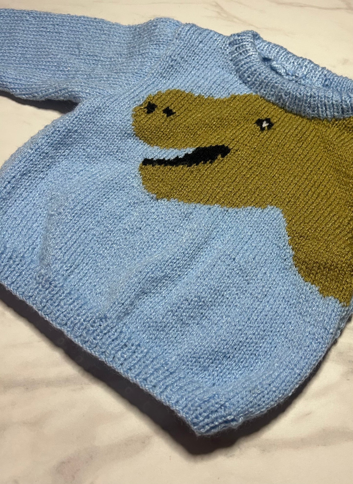Pull Dinosaure bleu - 18 mois
