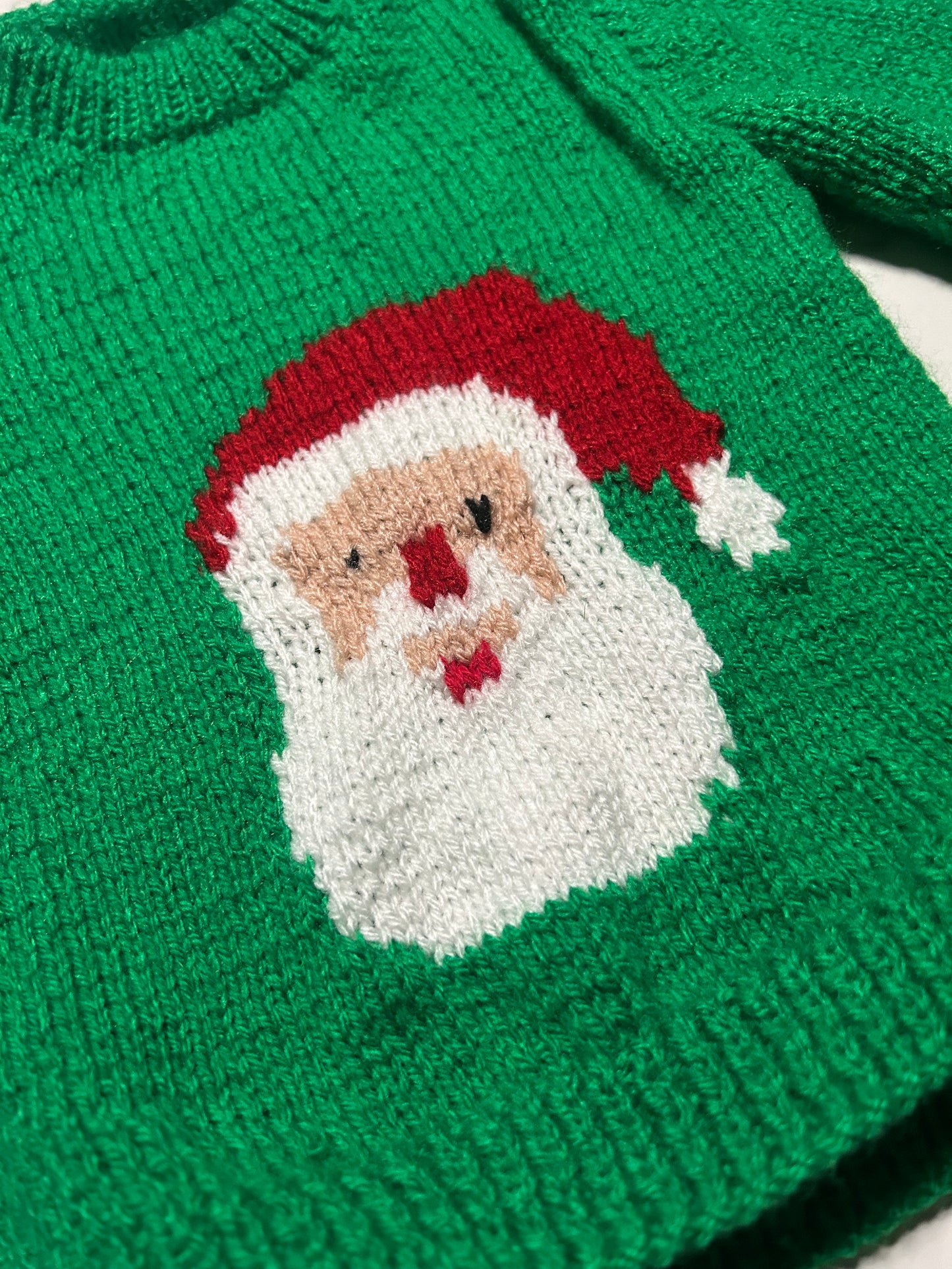 Pull de Noël vert motif Père Noël - 2 ans