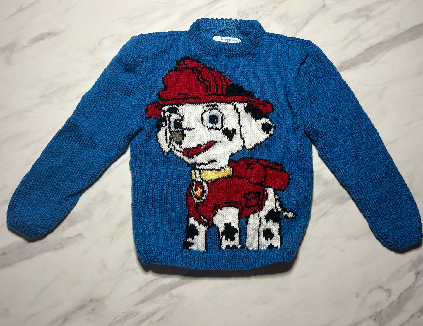 Pull bleu motif Marcus - 6 ans