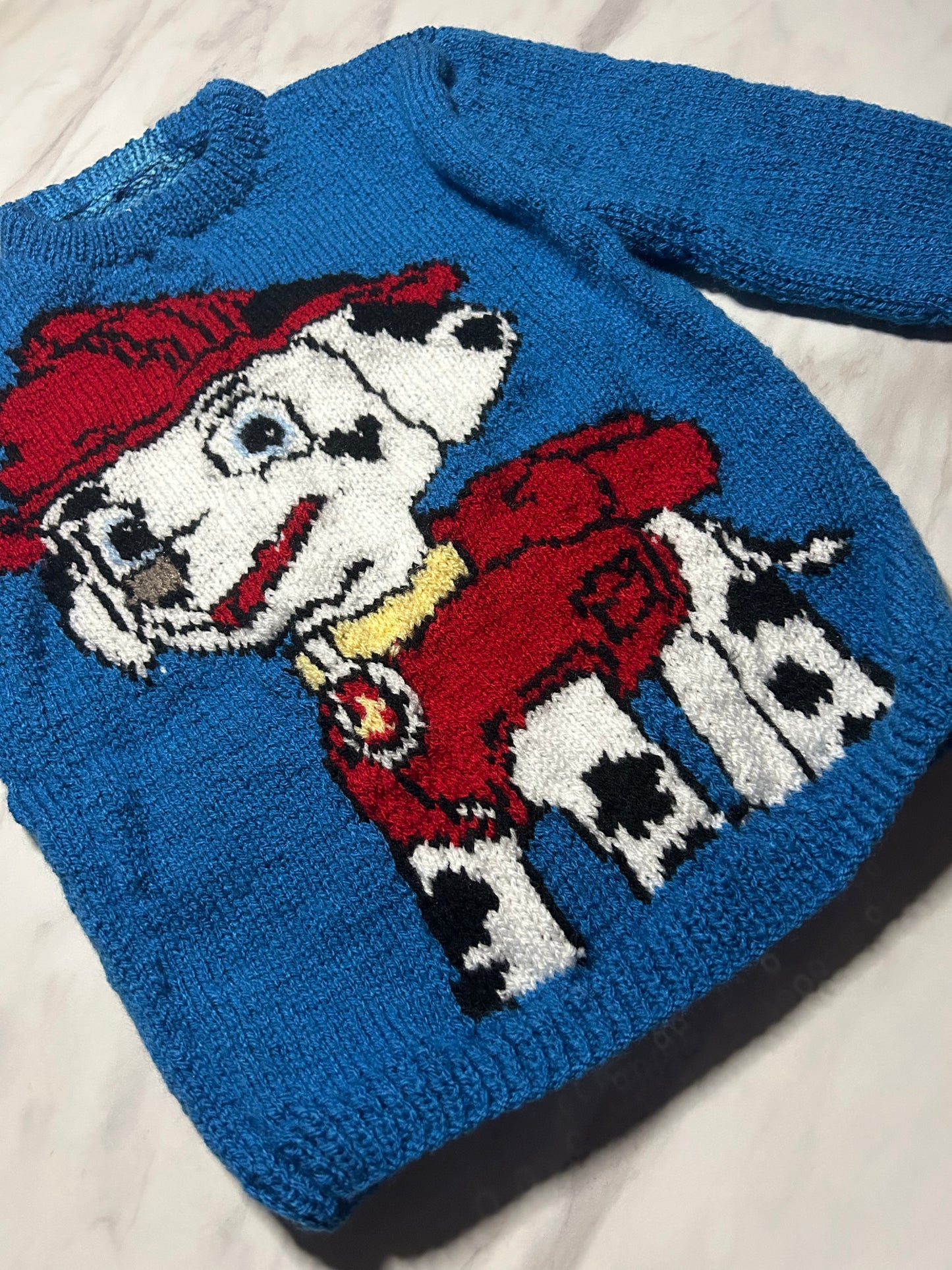 Pull bleu motif Marcus - 6 ans