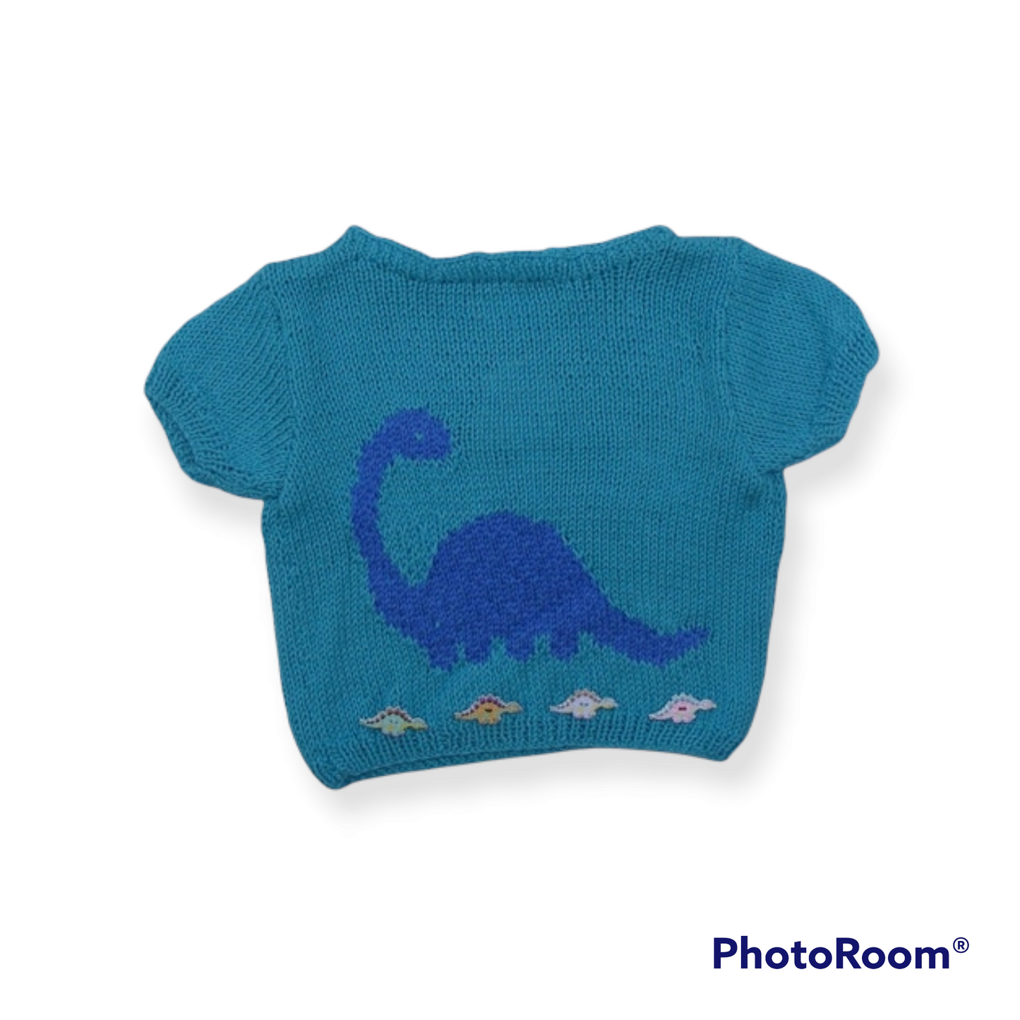 T-shirt bleu avec dinosaure - 6 mois