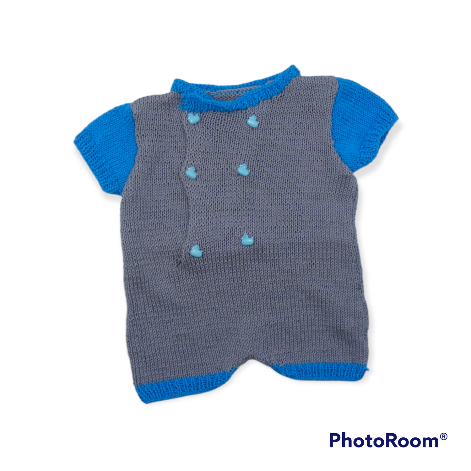 Combishort grise et bleue turquoise - 3 mois Les P'tits Baby