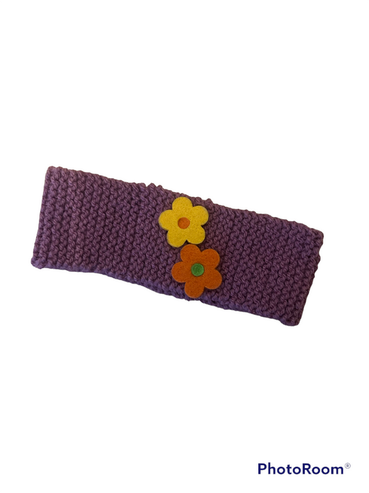 bandeau violet à fleurs - 3 mois