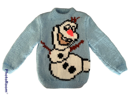 Pull de couleur bleu avec Olaf - 4 ans Les P'tits Baby